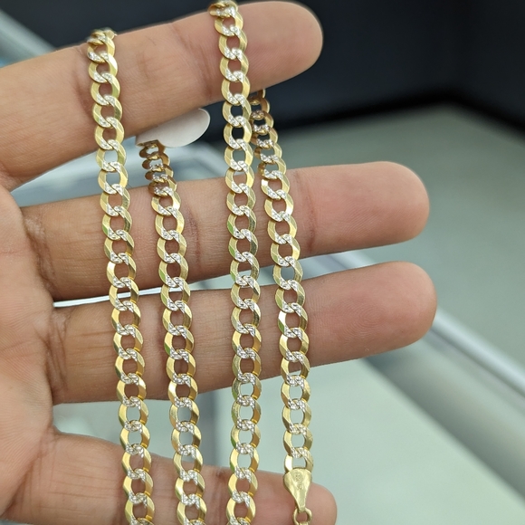 14kt Real Solid Gold Cuban Diamond Cut Chain 5.9mm 24 Inches - Picture 6 of 11